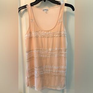 Express Blush Pink Sequin Tank Top